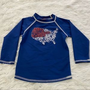 Charlie Rocket Baby Boy USA Map Rash-guard